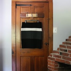 Black Grey & White Striped Skirt